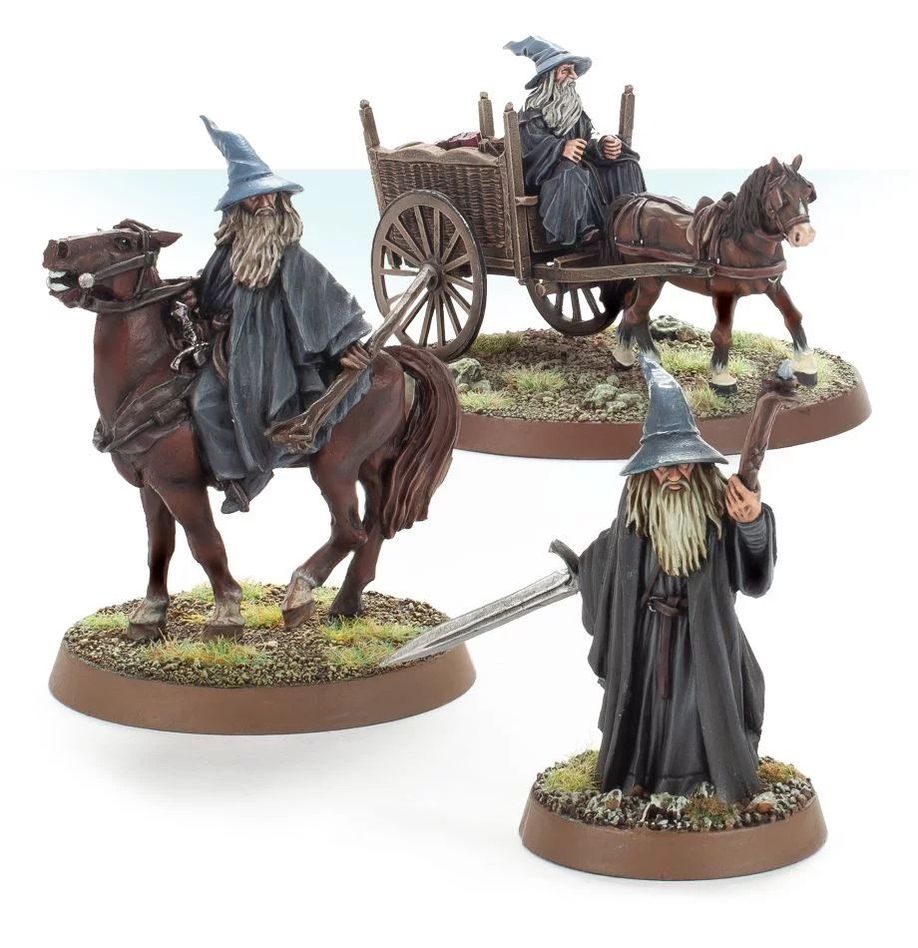 Gandalf the Grey Foot, Mounted and on Cart (Web Only)