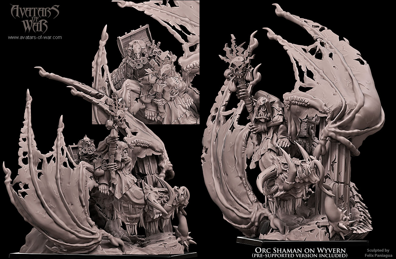 Orc Shaman on Wyvern 01